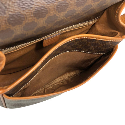 CELINE Macadam Blason Front Buckle Shoulder bag Brown Vintage kkjgdk