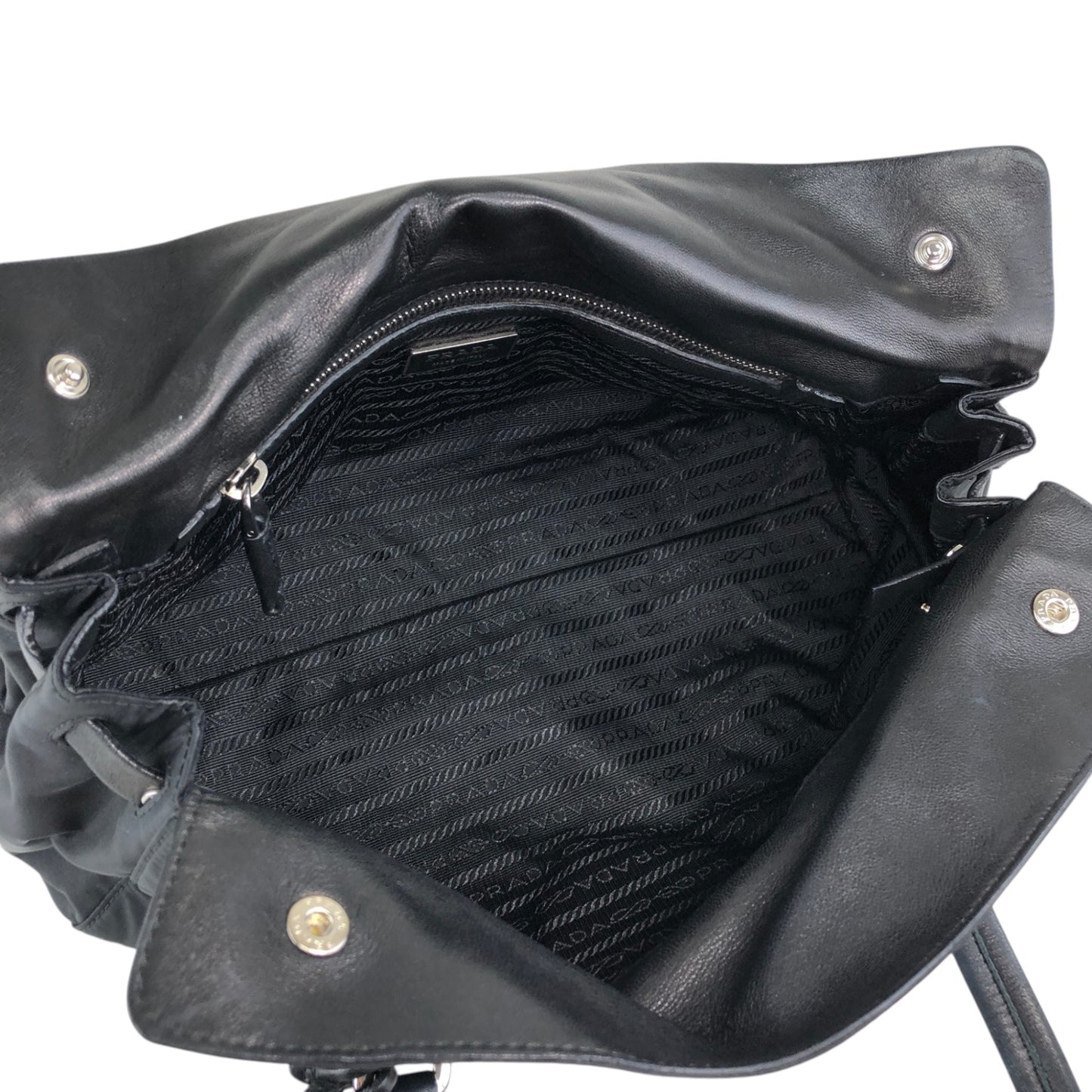 PRADA Triangle Logo Front Lock Totebag Black Vintage dggbp5