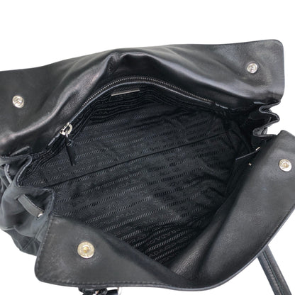 PRADA Triangle Logo Front Lock Totebag Black Vintage dggbp5