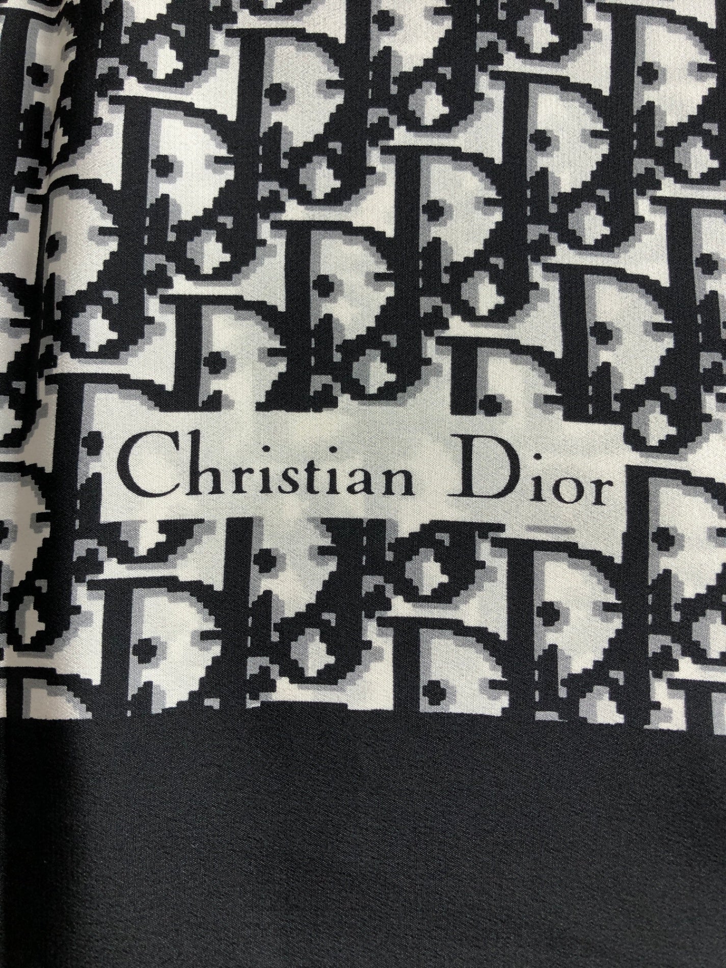Christian Dior Trotter Silk Scarf Black Vintage 2mgxgg