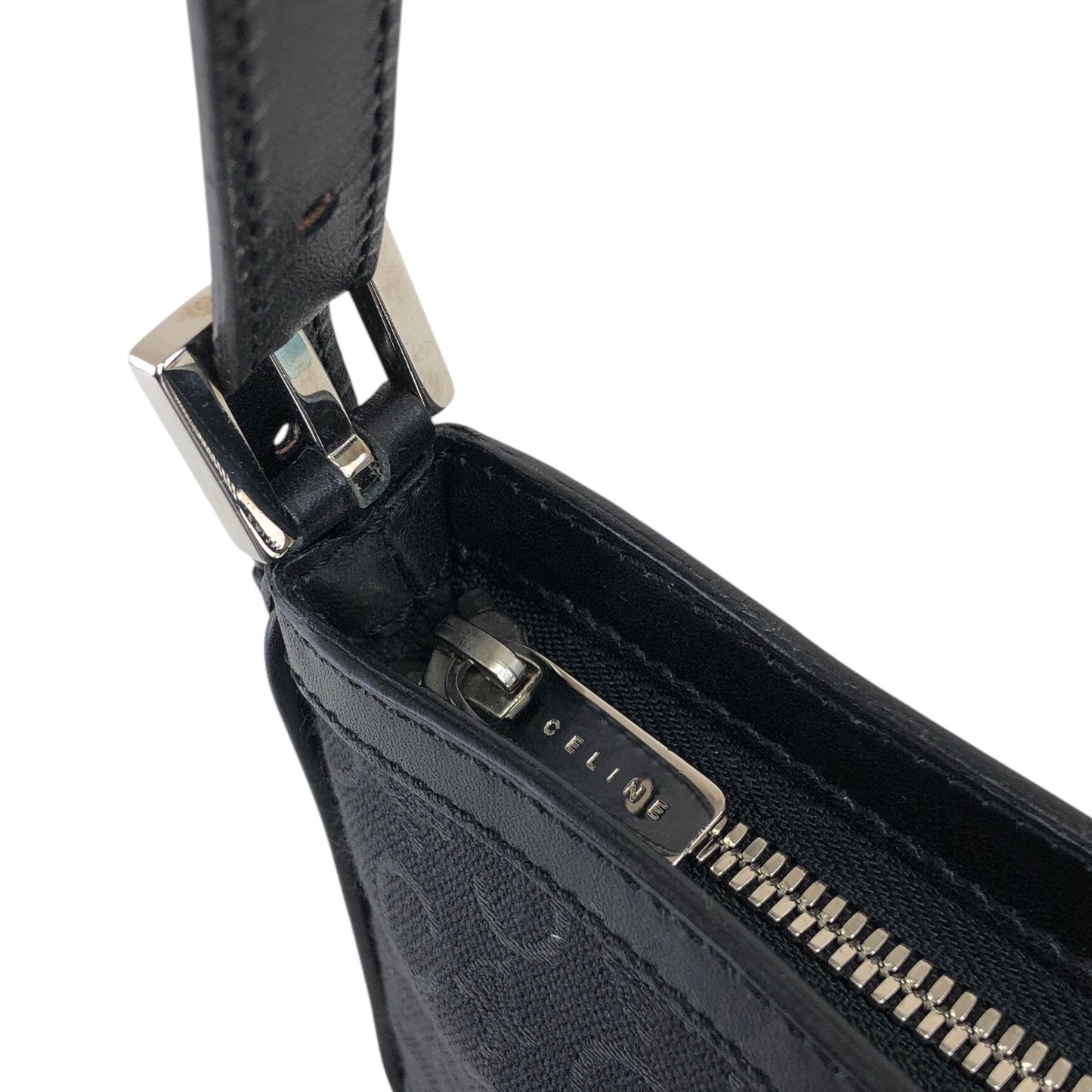 CELINE Macadam Shoulder bag Hobobag Black Vintage ddgif4