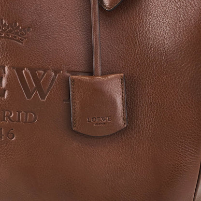 LOEWE Logo Embossed Totebag Brown Vintage 6rmryp