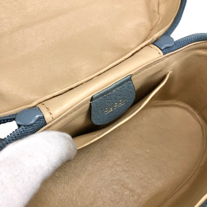 GUCCI Bamboo Handbag Vanity bag Blue Vintage 8rhwf4