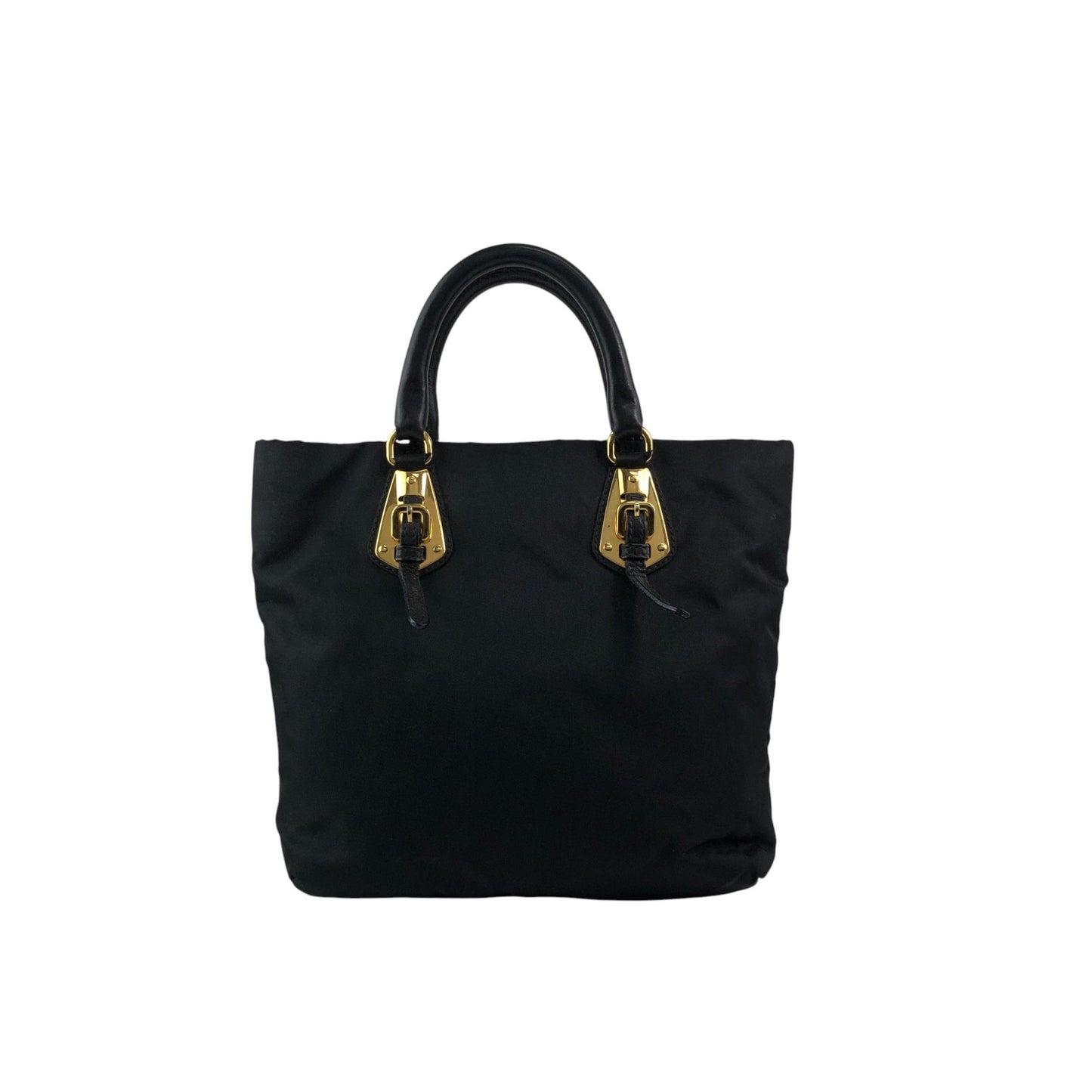 PRADA Logo Handbag Black Vintage zm3r7k