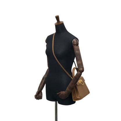 Salvatore Ferragamo Gancini Two-way Handbag Shoulder bag Brown Vintage 6t6kdf