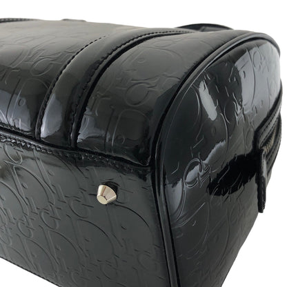 Christian Dior Trotter Patent Leather Handbag Boston bag Black Vintage ckzjdp