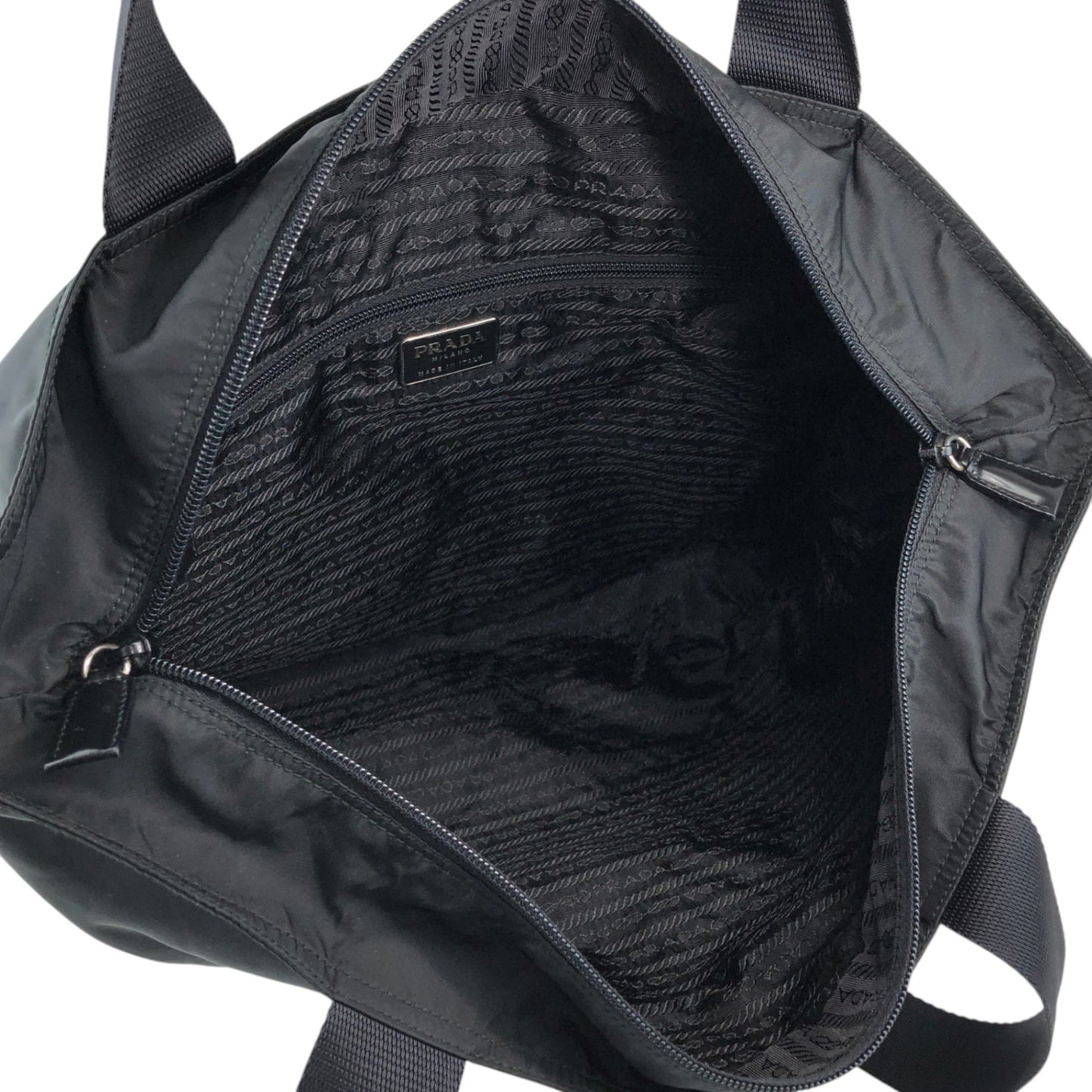 PRADA Tessuto Triangle Logo Totebag Black Vintage bub65u