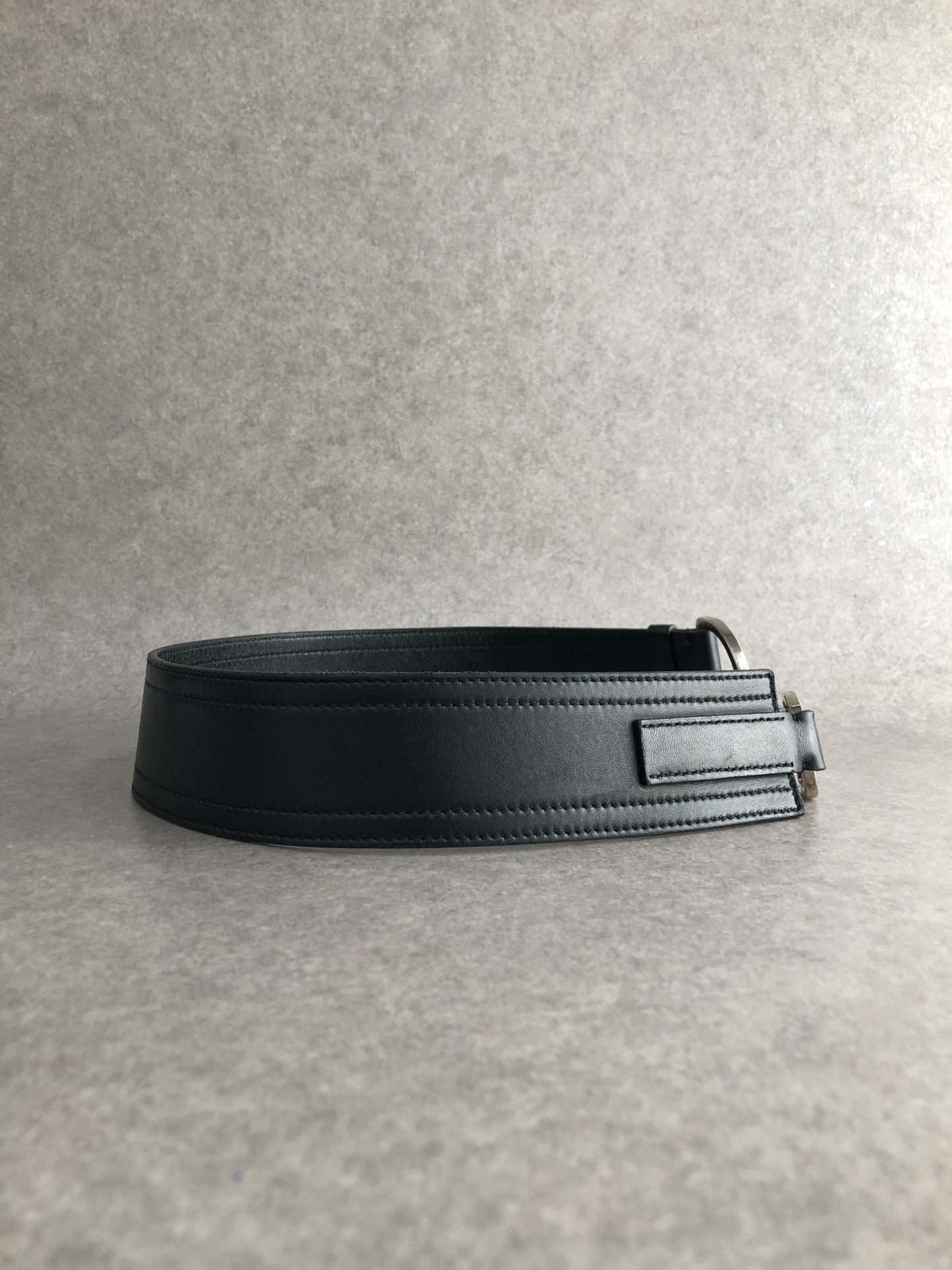 PRADA Logo Belt Black Vintage mverzc