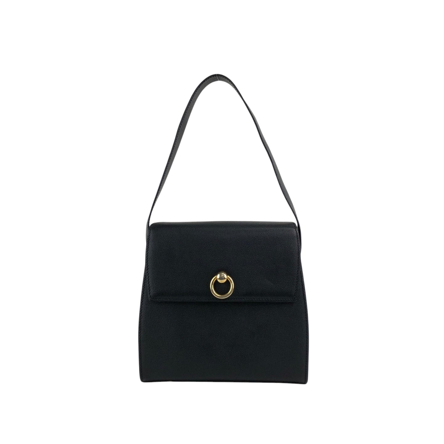CELINE Circle Logo Shoulder bag Black Vintage eefby6
