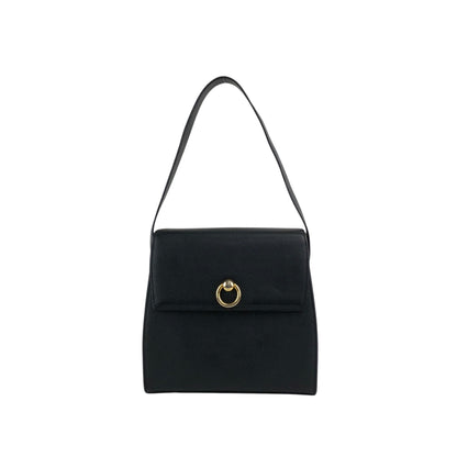 CELINE Circle Logo Shoulder bag Black Vintage eefby6