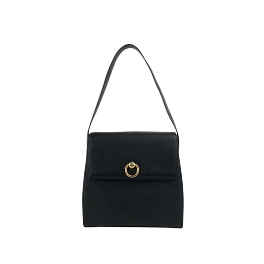 CELINE Circle Logo Shoulder bag Black Vintage eefby6