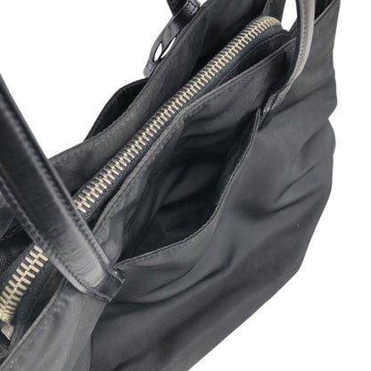 PRADA Tessuto Triangle Logo Totebag Black Vintage nz73vd