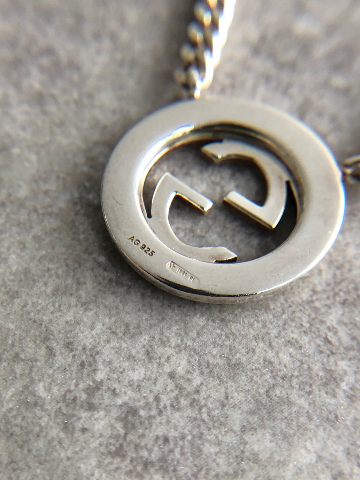 GUCCI Interlocking SILVER925 Necklace Silver Vintage xb5u2r