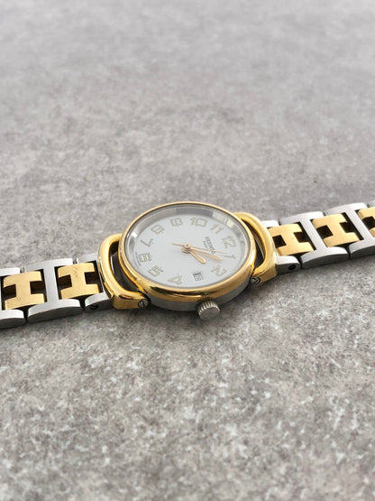 HERMES Quartz Watch Silver pullman Vintage krhgdd