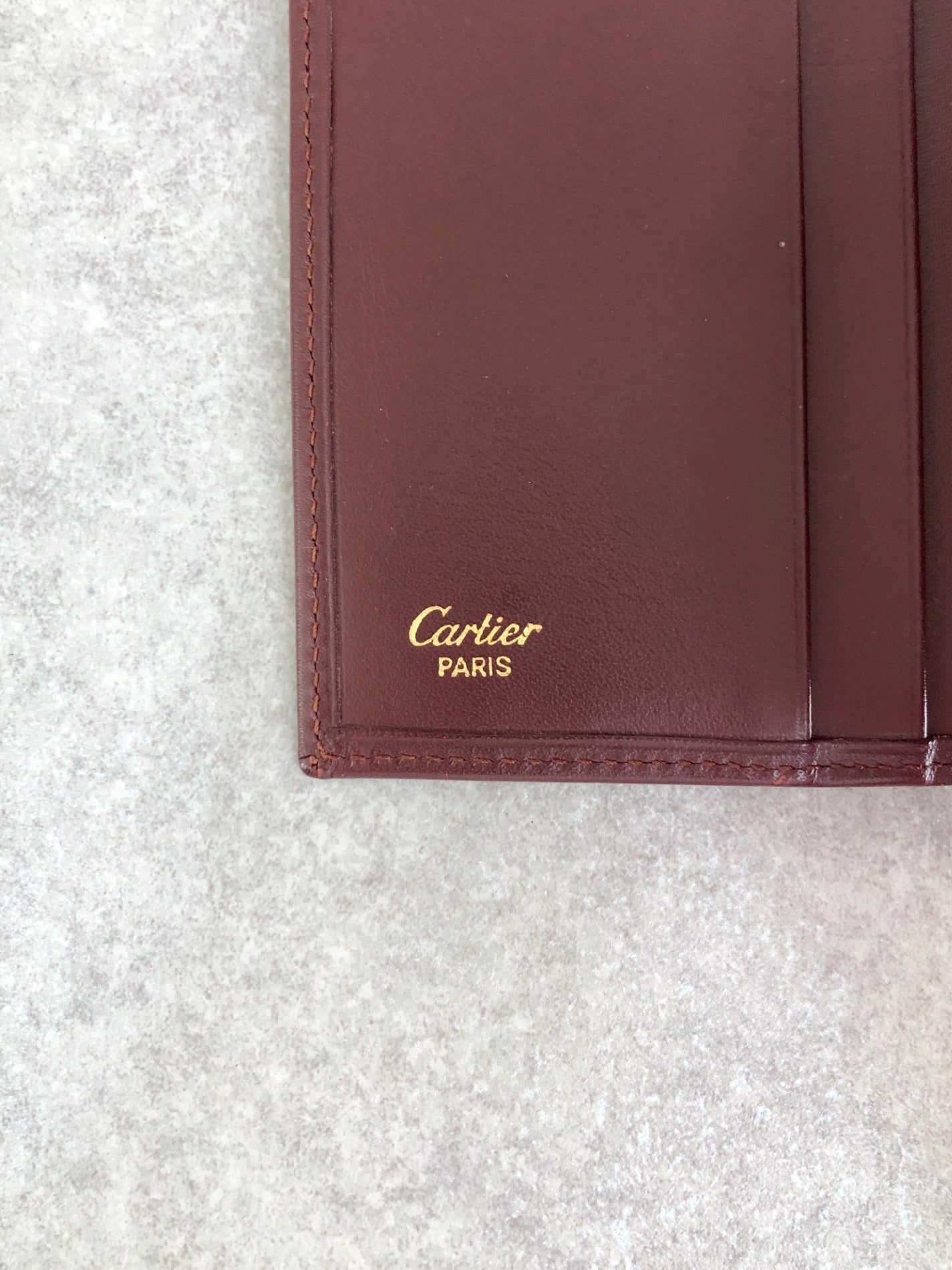 Cartier Metal Clasp Folded Wallet Bordeaux Vintage ctwgzs