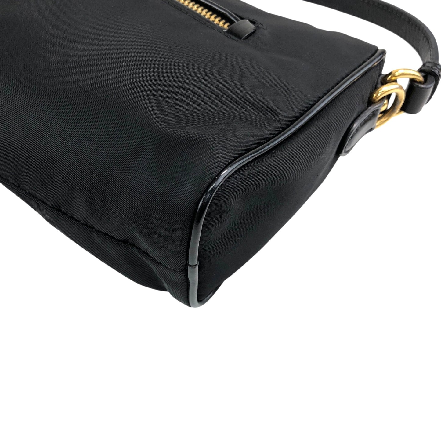 PRADA Tessuto Triangle Logo Small Handbag Black Vintage 6tgg77