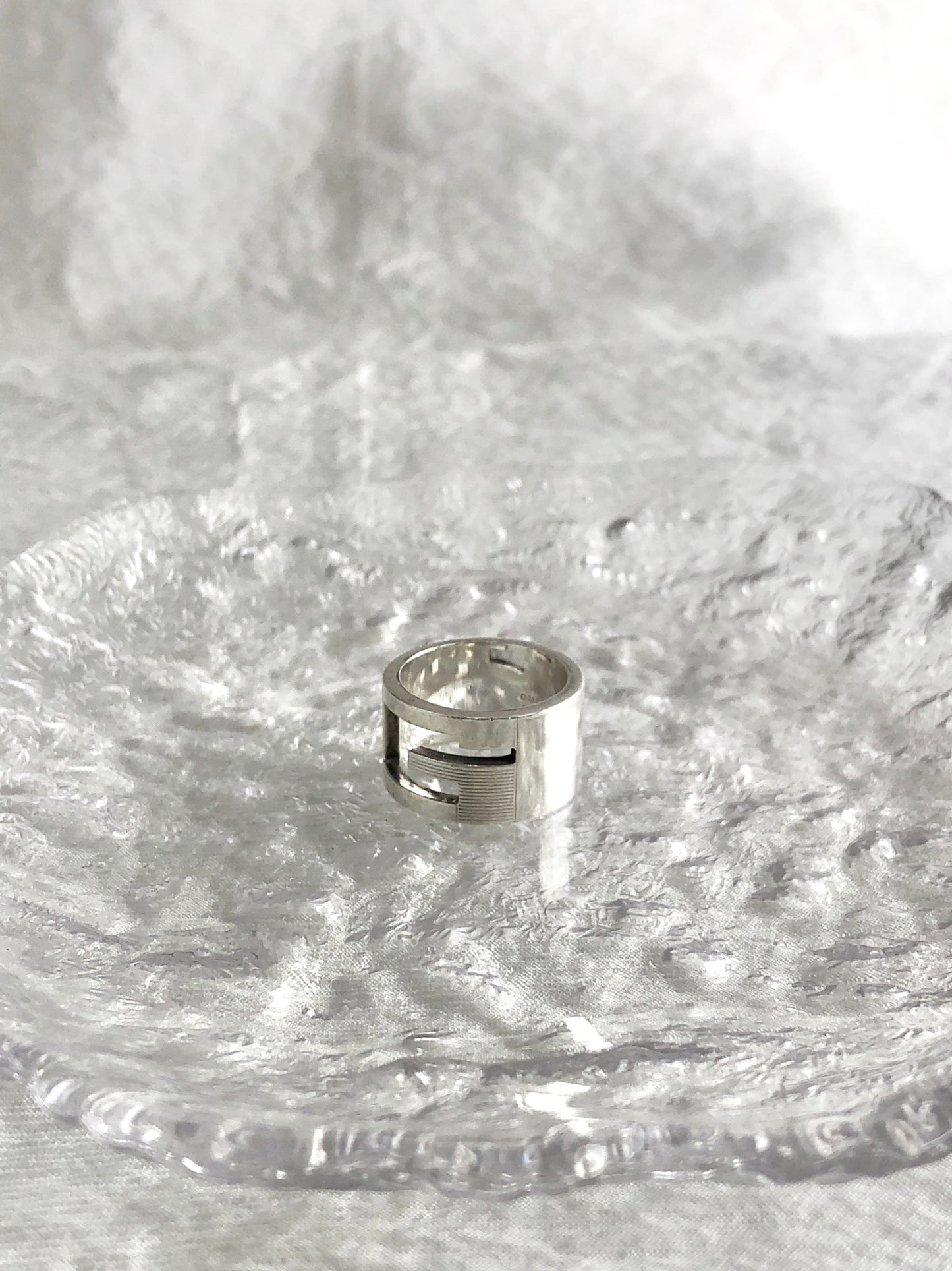 GUCCI Logo SILVER925 Ring Silver Vintage k7jbjt