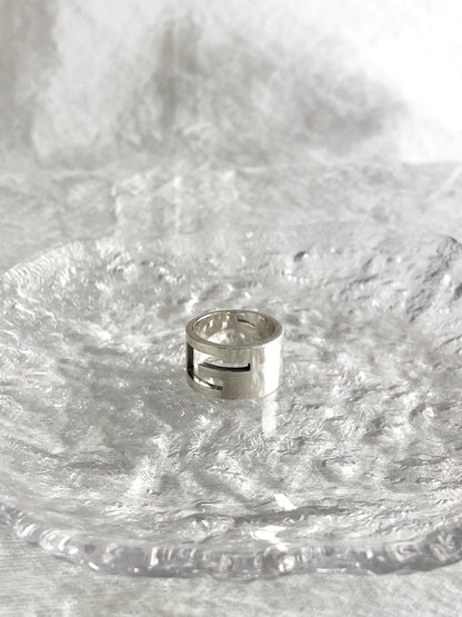 GUCCI Logo SILVER925 Ring Silver Vintage k7jbjt