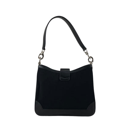 CELINE Gancini Shoulder bag Black Vintage 4cxdup