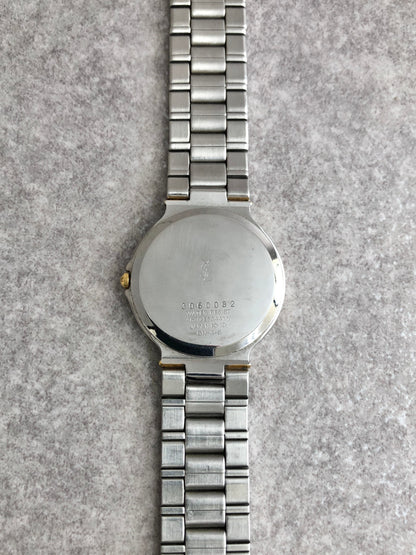 Yves Saint Laurent YSL Logo Watch Silver 4630-E63441 Vintage xg3wb2
