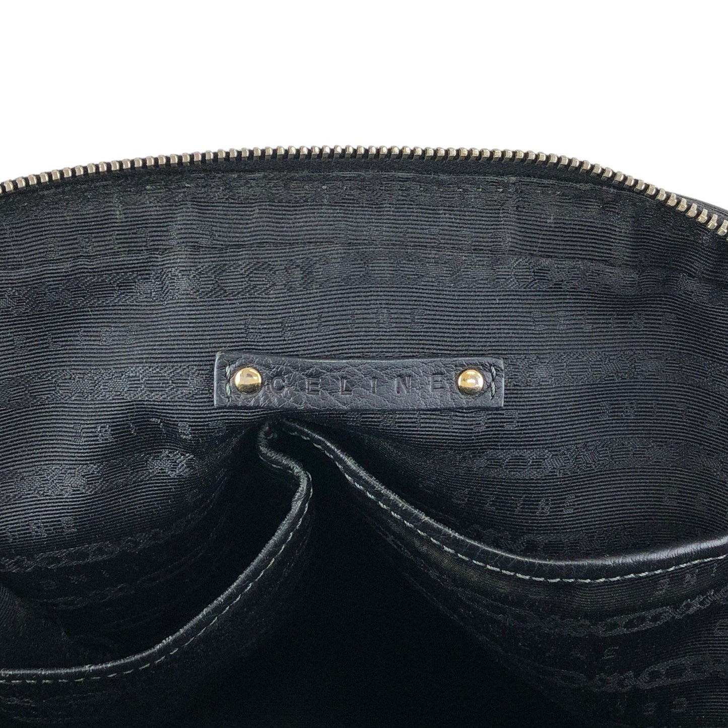 CELINE Logo Small Boston bag Handbag Black Vintage gh4sw6