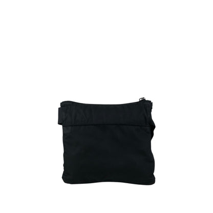 PRADA Tessuto Triangle Logo Front Buckle Front Pocket  Shoulder bag Black Vintage ikphwn