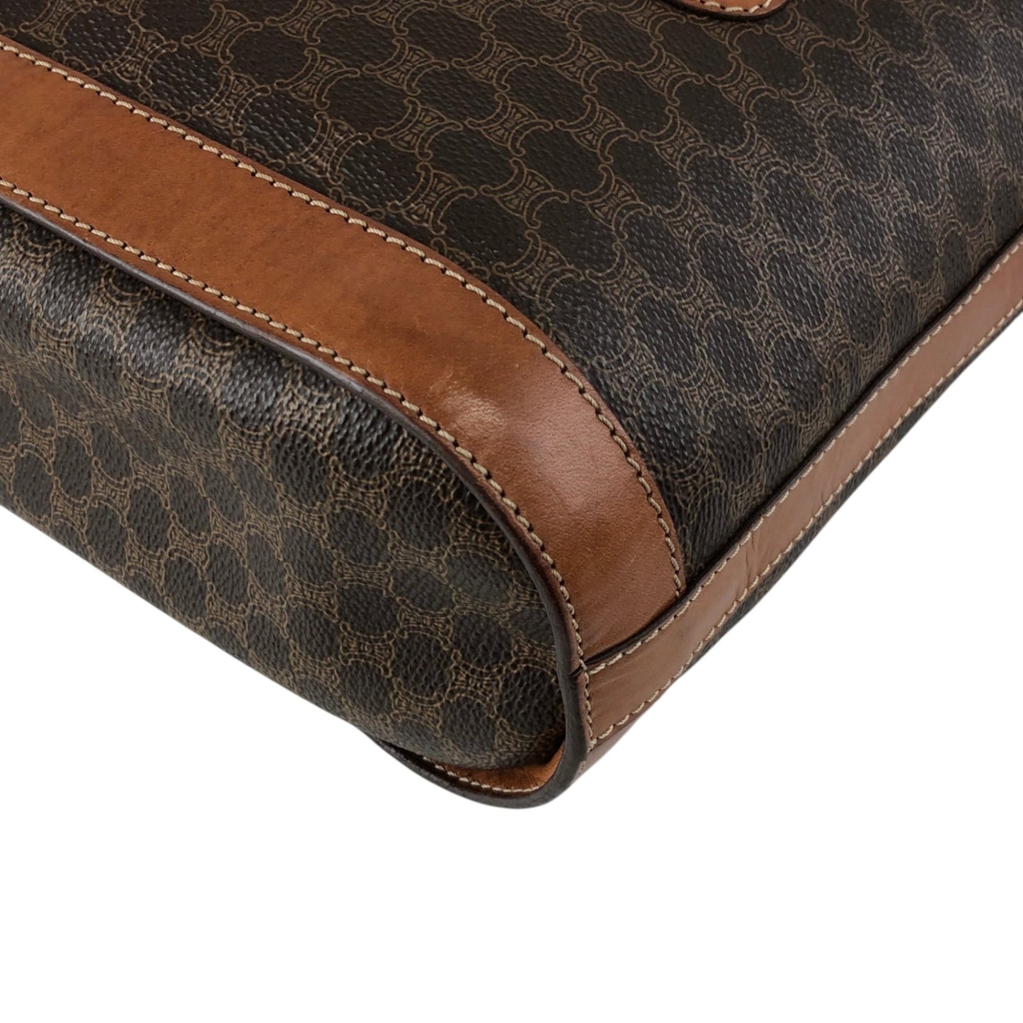 CELINE Macadam Blason Handbag Totebag Brown Vintage kyi4km