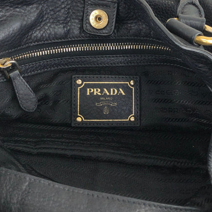 PRADA Logo Handbag Totebag Black Vintage 3ksgpr