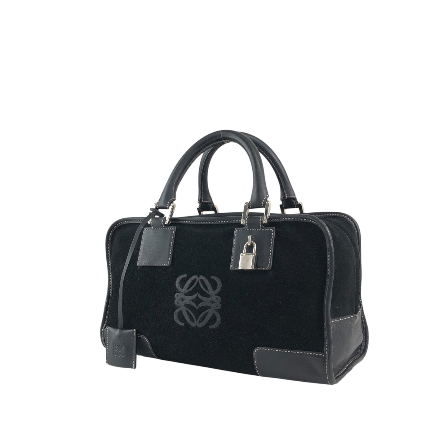 LOEWE Amazona28 Small Boston bag Handbag Black Vintage cbreh6