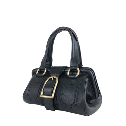 CELINE Triomphe Handbag Black Vintage 486nkp