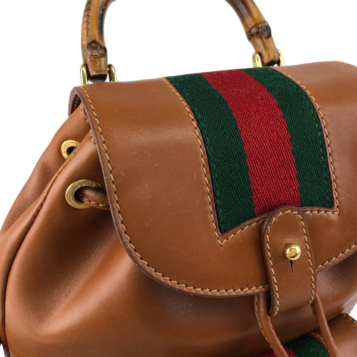 GUCCI Sherry Line Backpack Brown Vintage bedbja