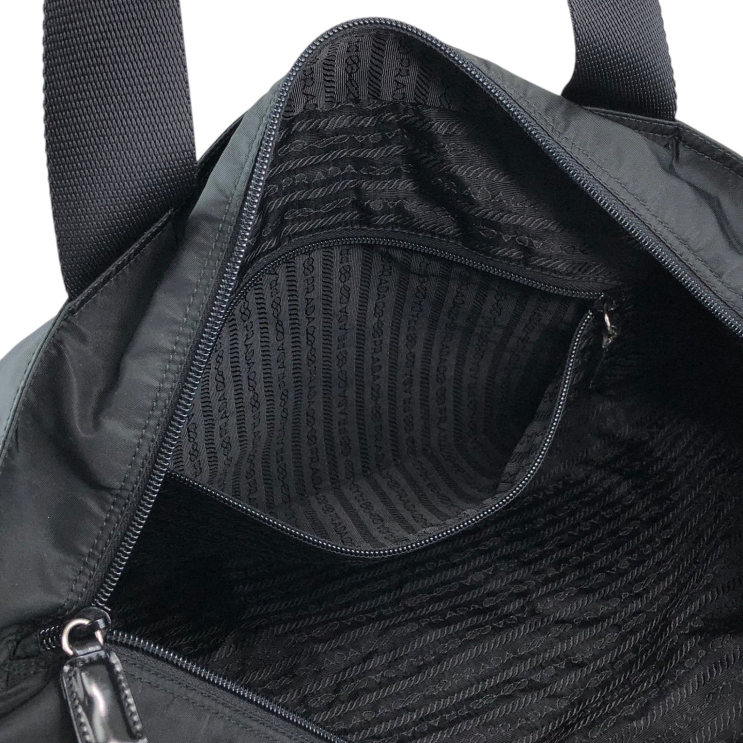 PRADA Tessuto Triangle Logo Totebag Black Vintage bub65u