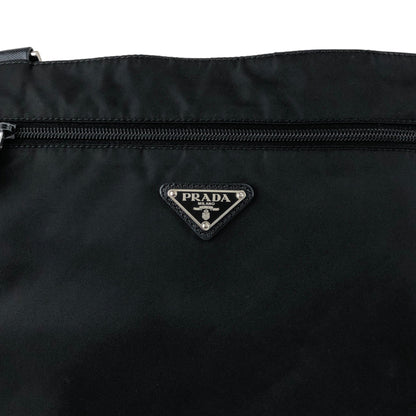 PRADA Tessuto Triangle Logo Shoulder bag Black Vintage jvmtz8