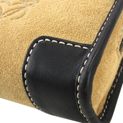LOEWE Anagram  Suede Leather Handbag Shoulder bag Micro bag Beige Brown Vintage yt3sby