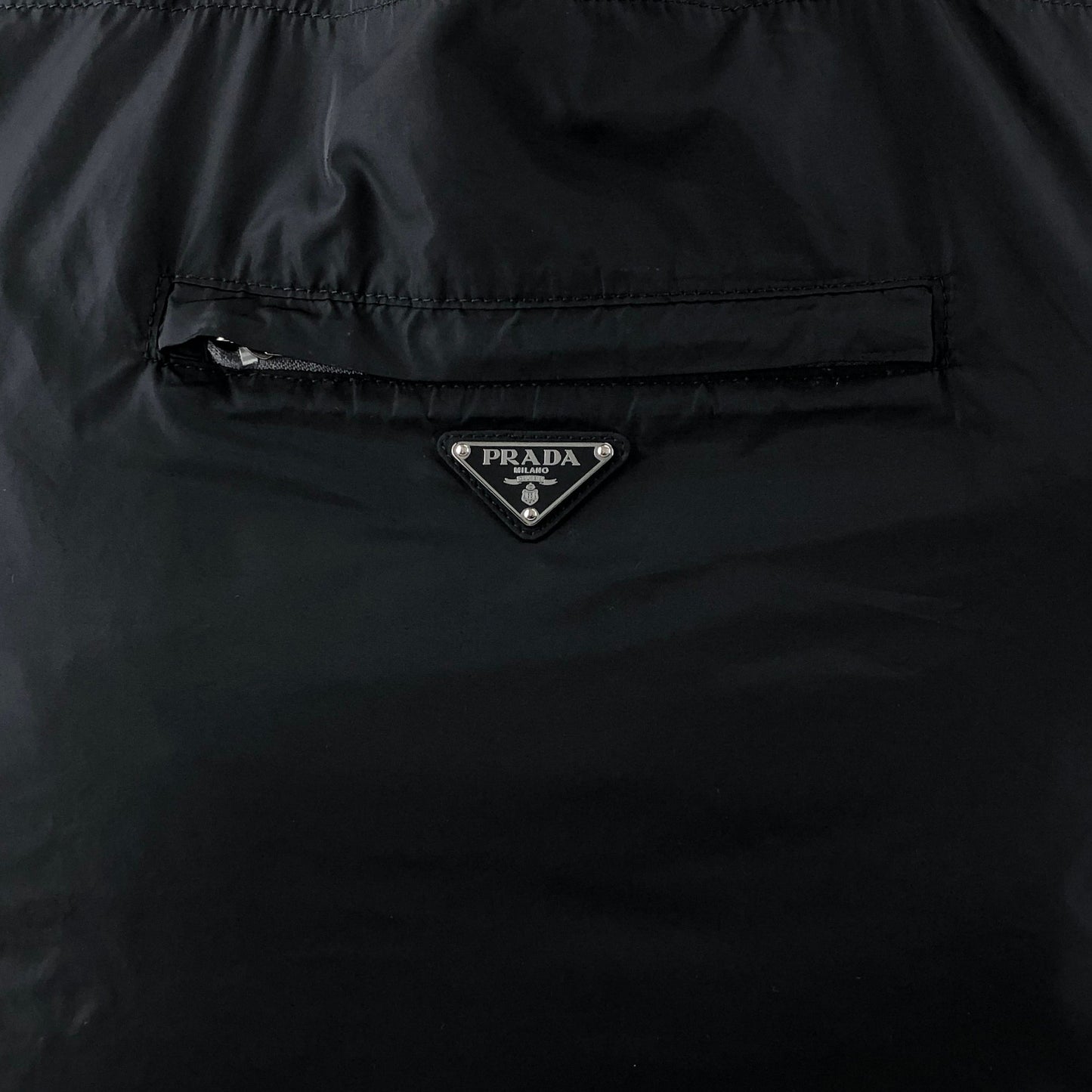 PRADA Tessuto Triangle Logo Totebag Black Vintage kctbn3