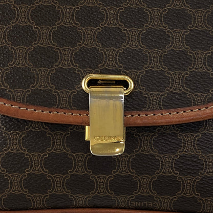 CELINE Macadam Logo Shoulder bag Brown Vintage ajpy3m