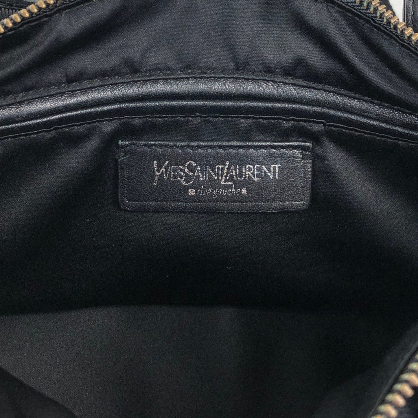 Yves Saint Laurent YSL Logo Handbag Black Vintage p825h3