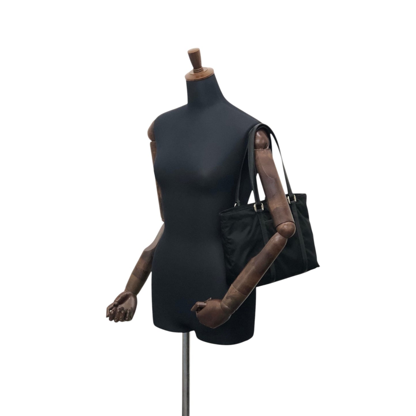 PRADA Tessuto Triangle Logo Totebag Black Vintage tgzvbu