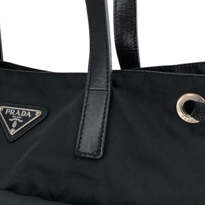PRADA Triangle Logo Front Buckle  Totebag Black Vintage 7sstfx