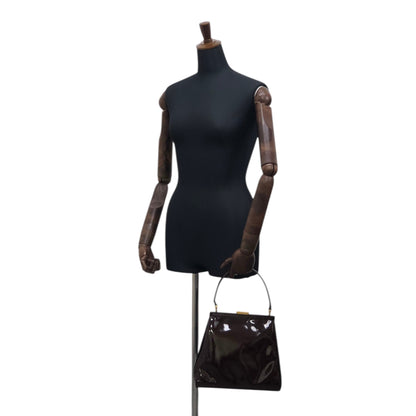 GUCCI Metal Clasp Handbag Brown Vintage ew3gks