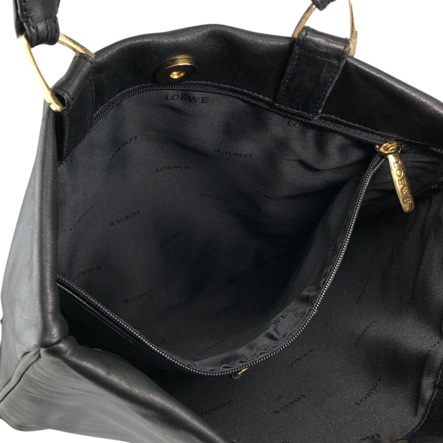 LOEWE Anagram Handbag Totebag Black Vintage wh5jjz