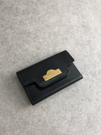 Christian Dior Logo Key Case Black Vintage s324bp