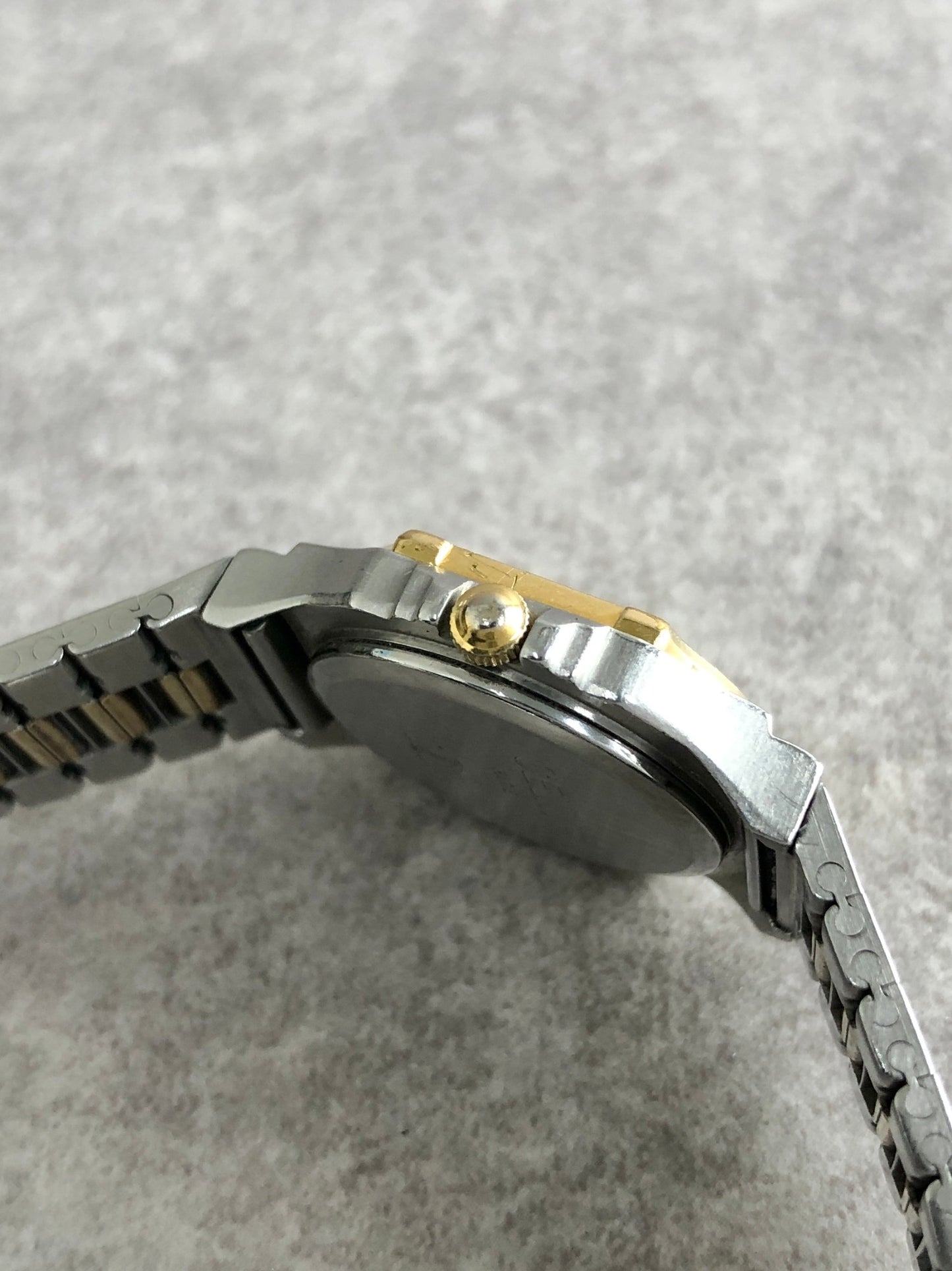CELINE Logo Watch Silver×Gold 2245 Vintage d4racx