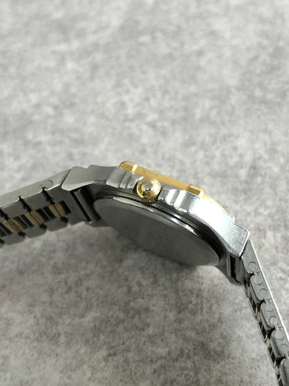 CELINE Logo Watch Silver×Gold 2245 Vintage d4racx