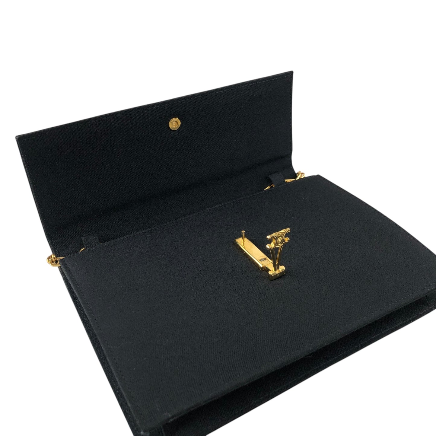 CELINE Triomphe Chain Shoulder bag Black Vintage 7i7ugg