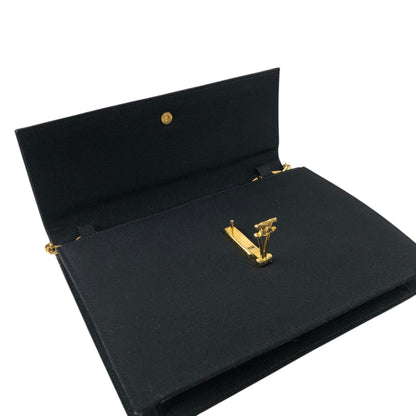 CELINE Triomphe Chain Shoulder bag Black Vintage 7i7ugg