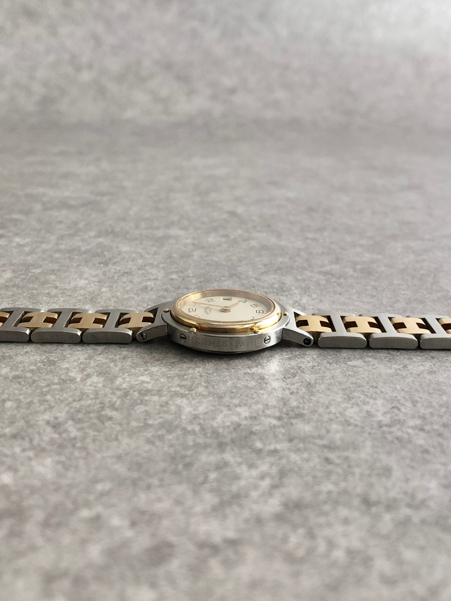 HERMES Quartz Watch Gold×Silver 317623 Vintage aai6x8