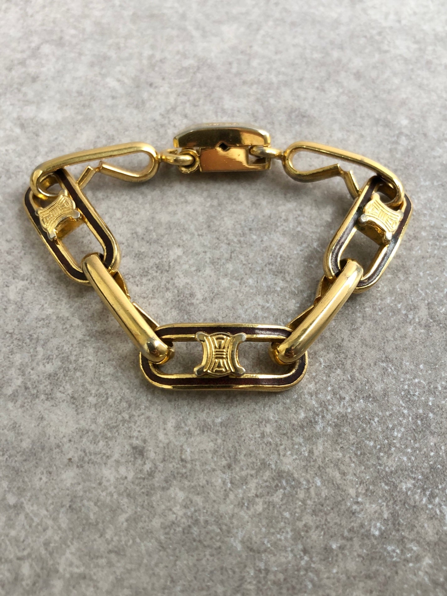 CELINE Blason Bracelet Gold Vintage zs6hm4