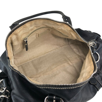 PRADA Logo Embossed Belt Handbag Black Vintage m8shz4