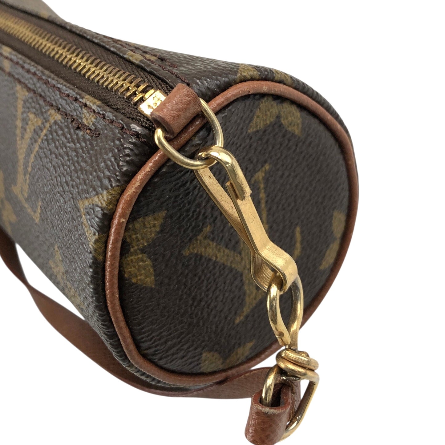 LOUIS VUITTON Monogram Handbag Brown Vintage 4gch42